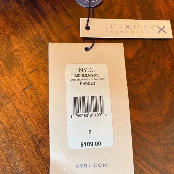 NYDJ women’s jeans, Marilyn Ankle 2” Clean Cuff, size 2 NWT! - Picture 7 of 7